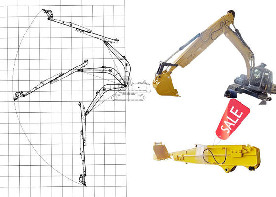 качество  12M Excavator Telescopic Long Arm Extended Boom For Cat Hitachi Komatsu завод