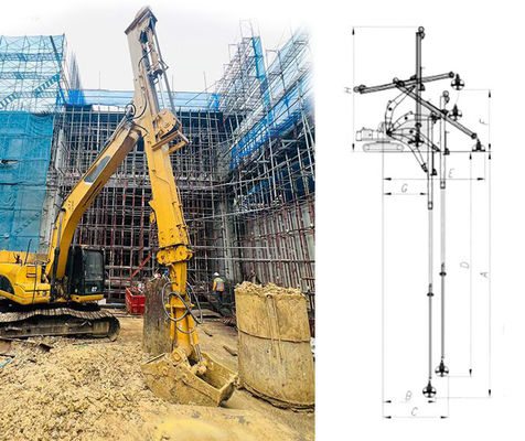 BS900E Digger Telescopic Dipper Arm With Clamshell Bucket Высокоэффективный