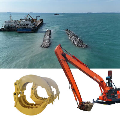 Длинноручная экскаваторная рука с тяжелой каменной хваткой   оптимальное решение для речных набережных и дамб